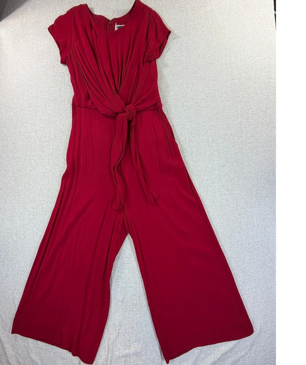 Maeve Women's Red 8 Pull On Cap Sleeve Jumpsuit Casual Resort Travel Outfit Boho